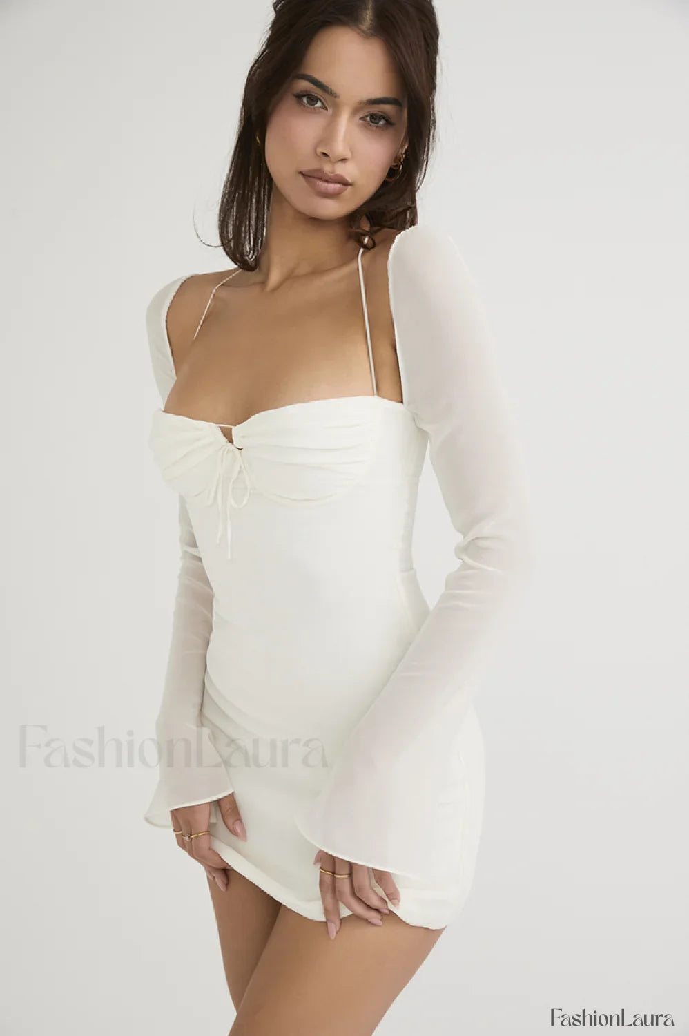Chiffon Halter Stylish Mini Dress