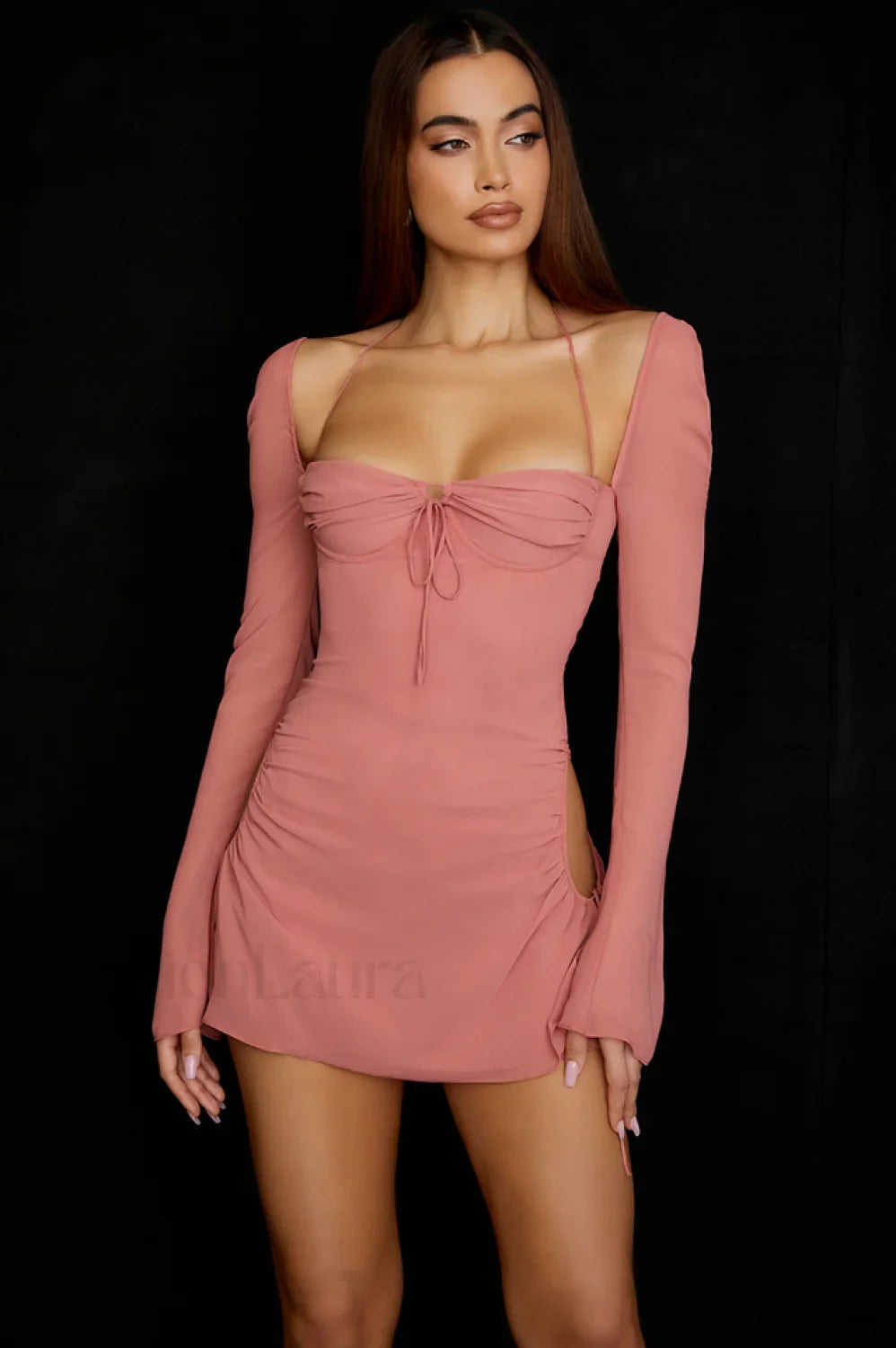 Chiffon Halter Stylish Mini Dress