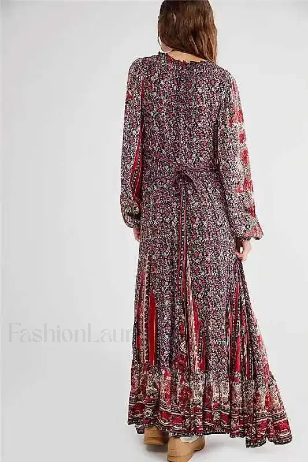 Chiffon Lantern Sleeve Boho Dress