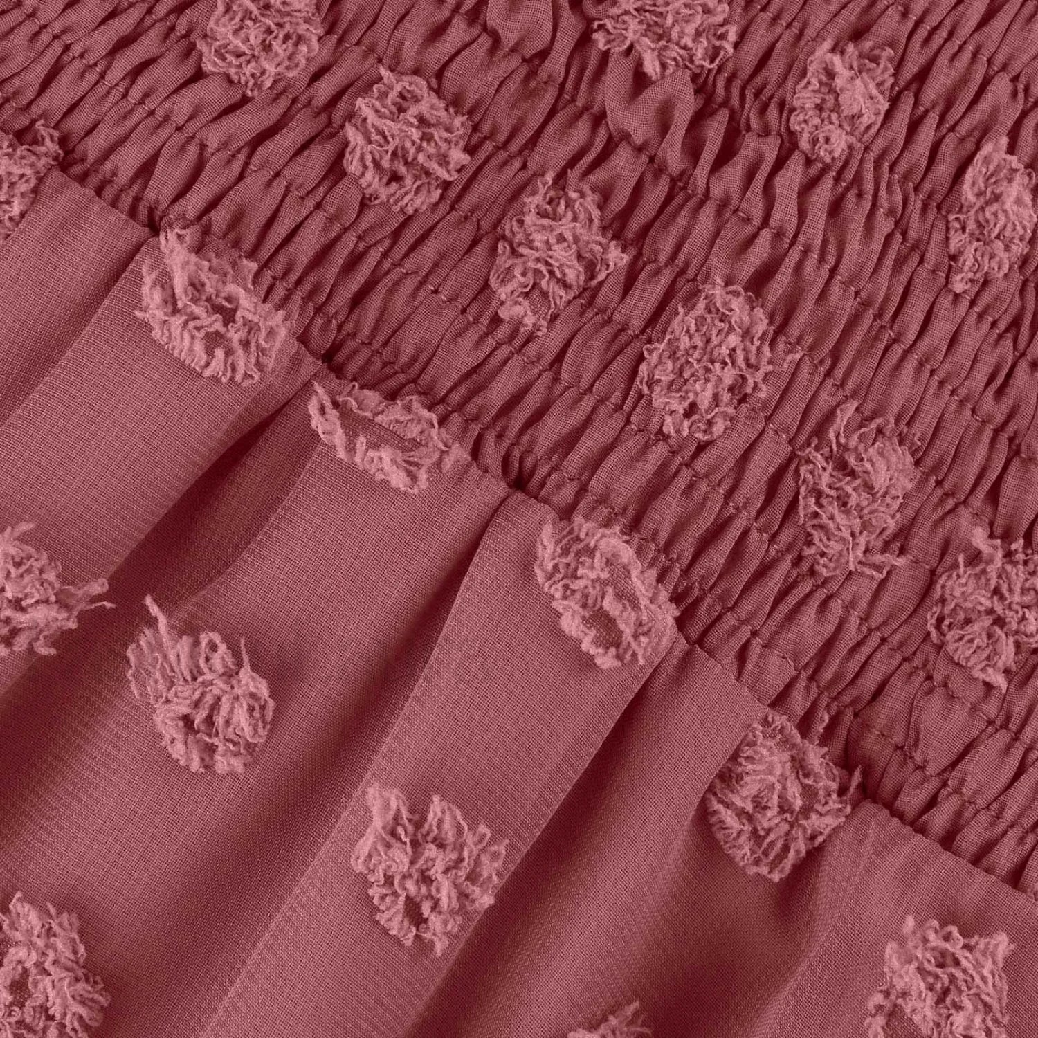 Chiffon Smocked Fur Ball Point Short Sleeve Holiday Beach A-line 2024 Summer Female Sun Mini Dress