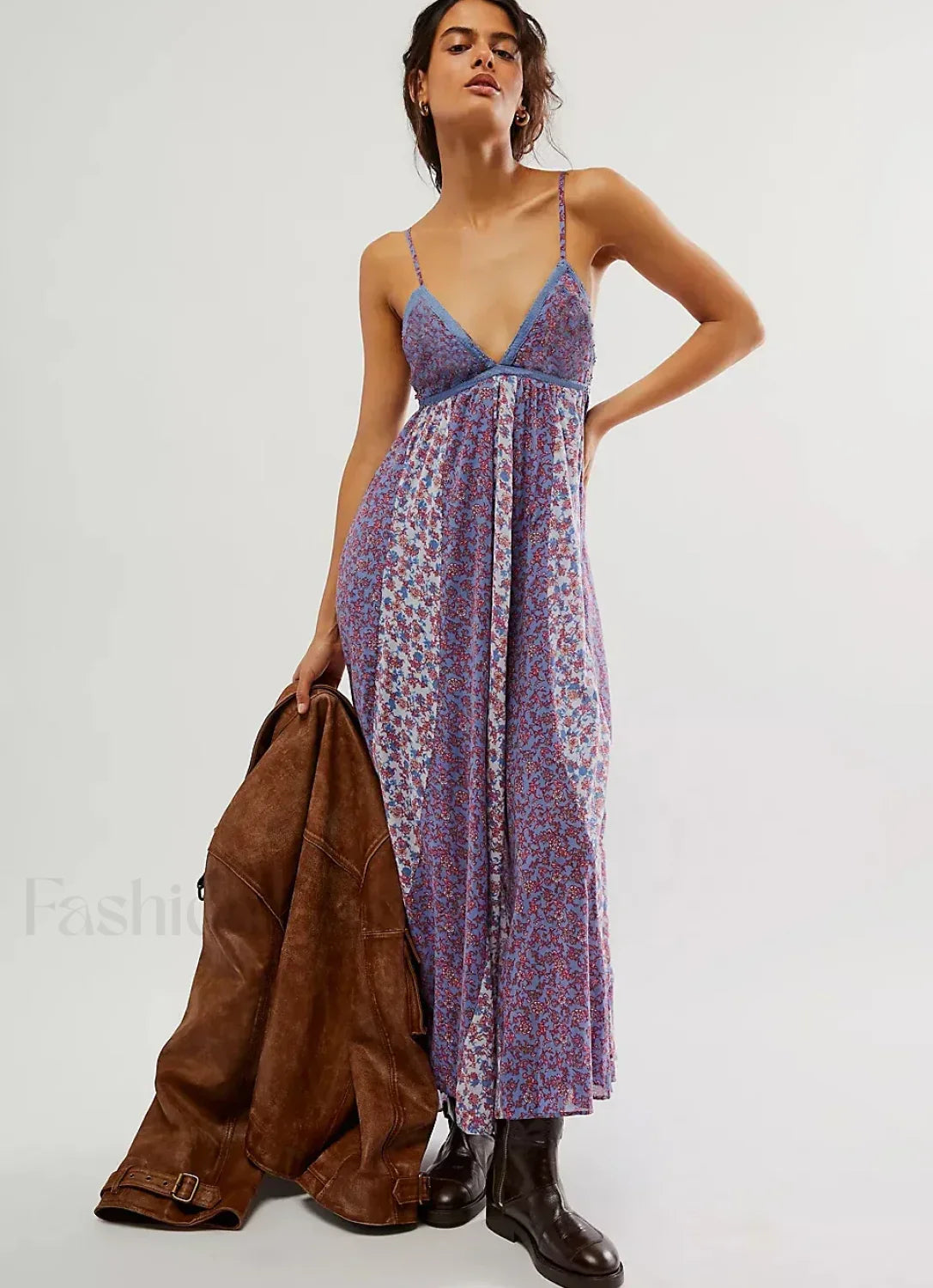 Chiffon Strap Backless Boho Dress