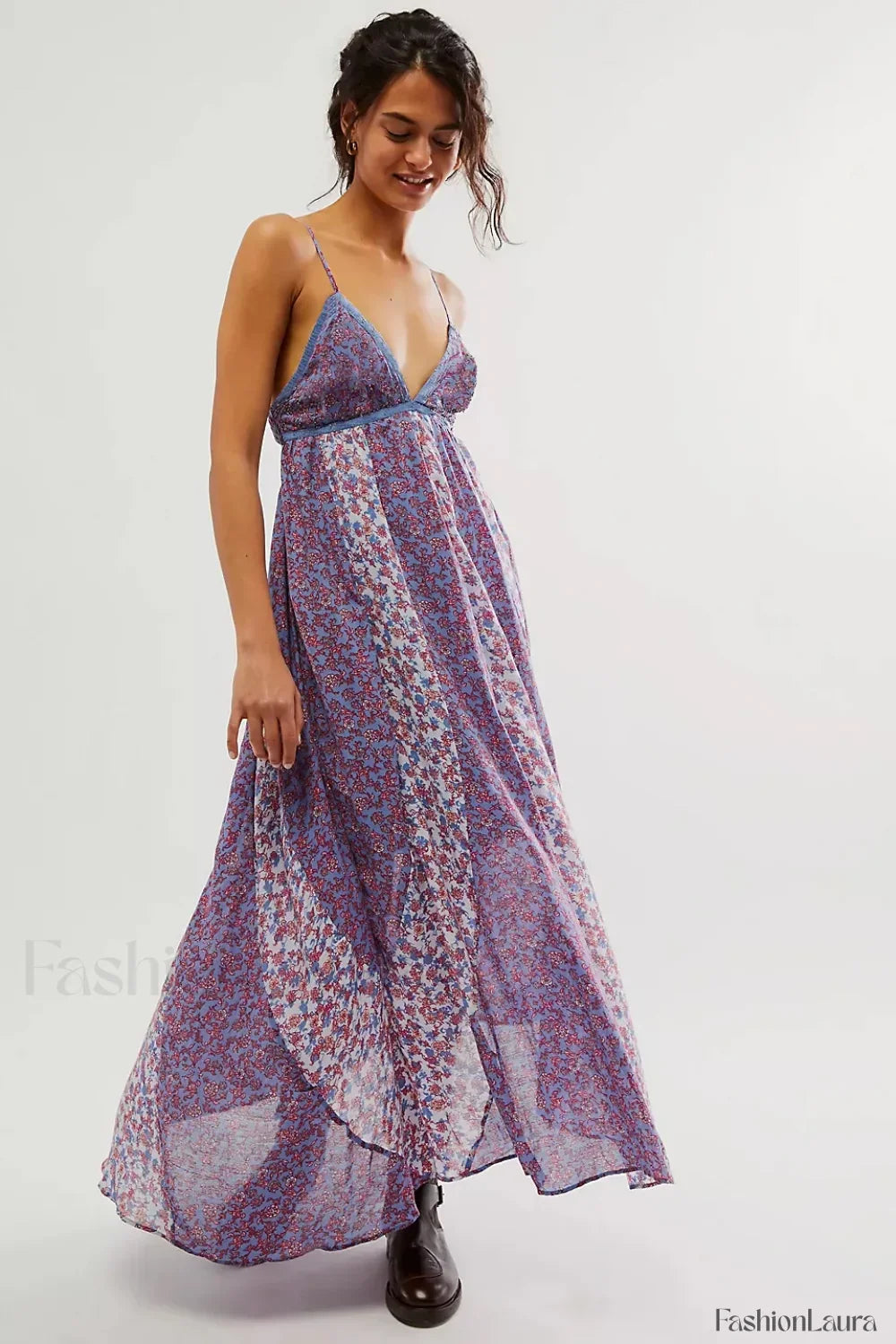 Chiffon Strap Backless Boho Dress