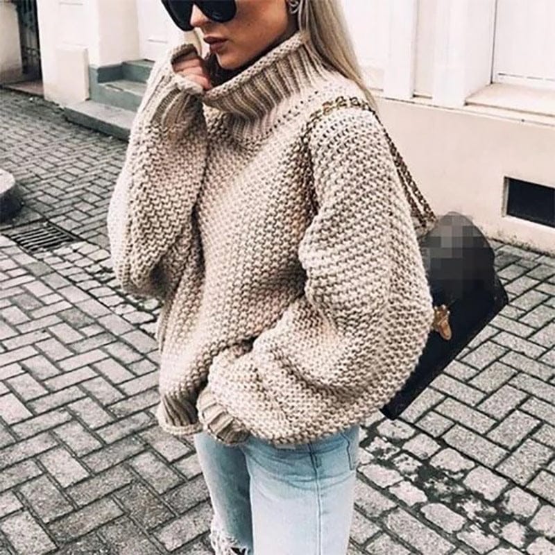 Chunky Knit Turtleneck Oversized Sweater