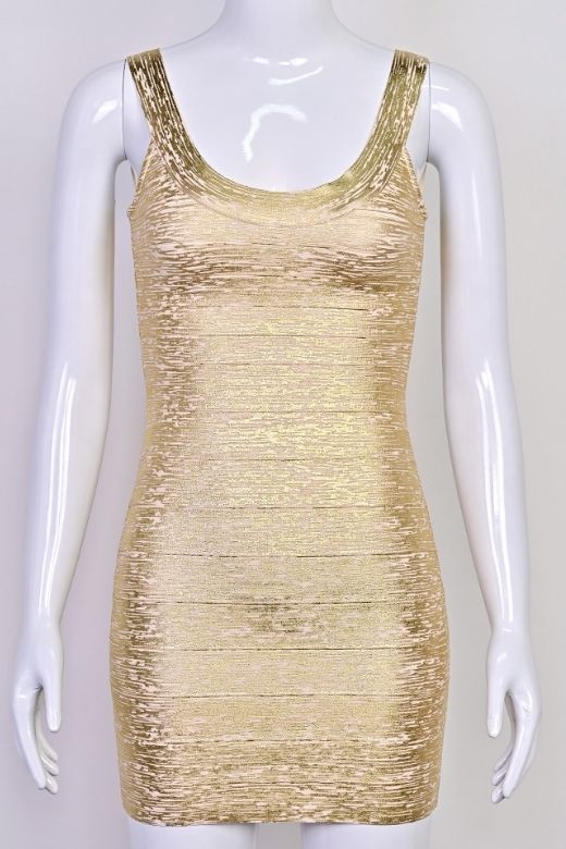 Cindy Bandage Mini Dress - Gold