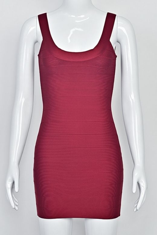 Cindy Bandage Mini Dress - Red Wine