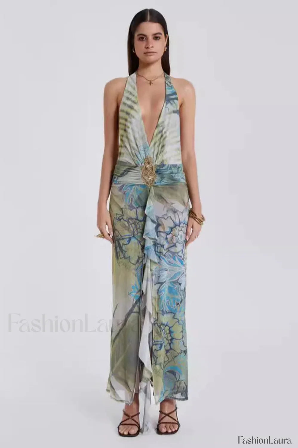 Cindy Plunge Stylish Maxi Dress