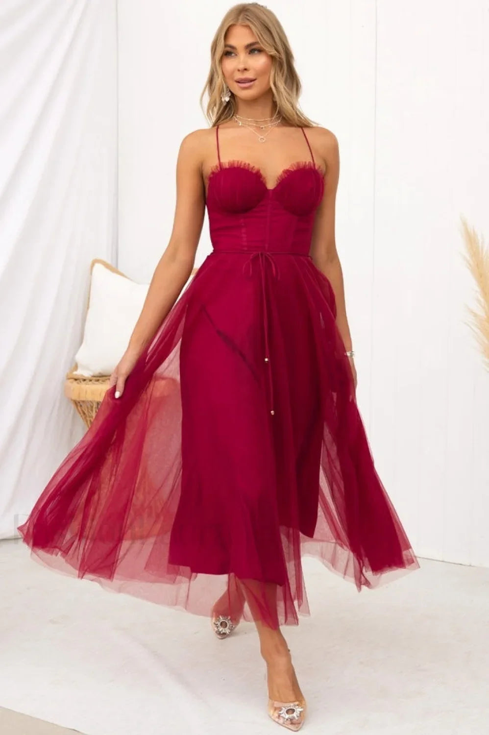 Cindy Tulle Stylish Midi Dress