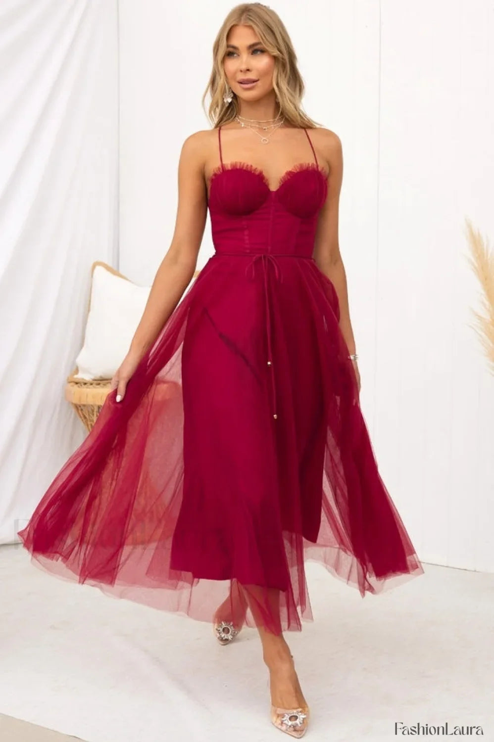 Cindy Tulle Stylish Midi Dress