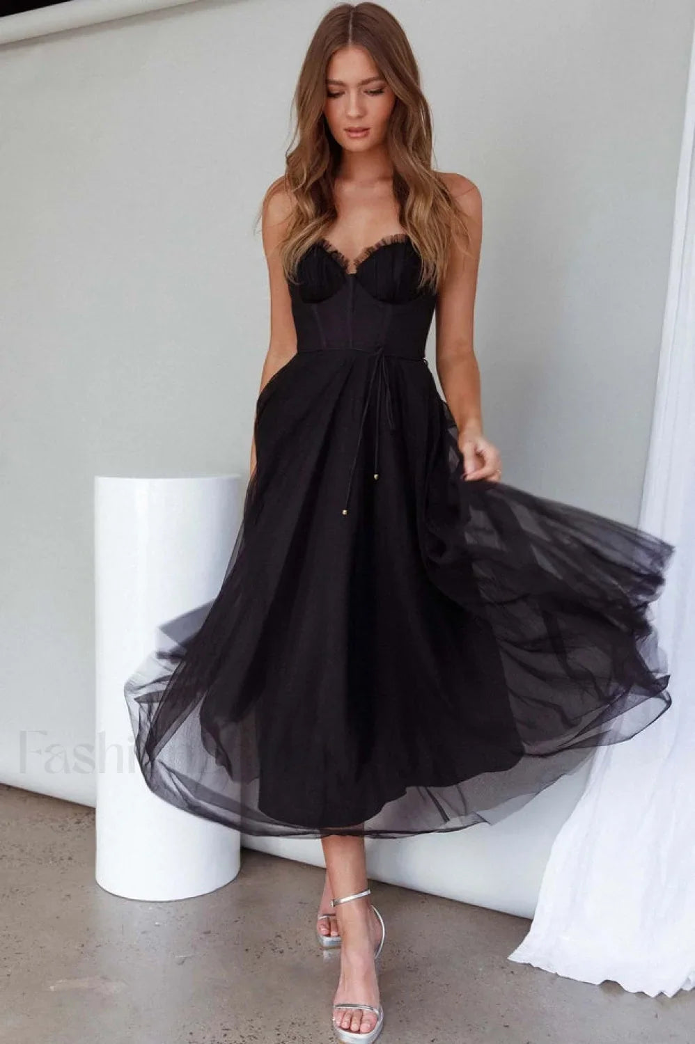 Cindy Tulle Stylish Midi Dress