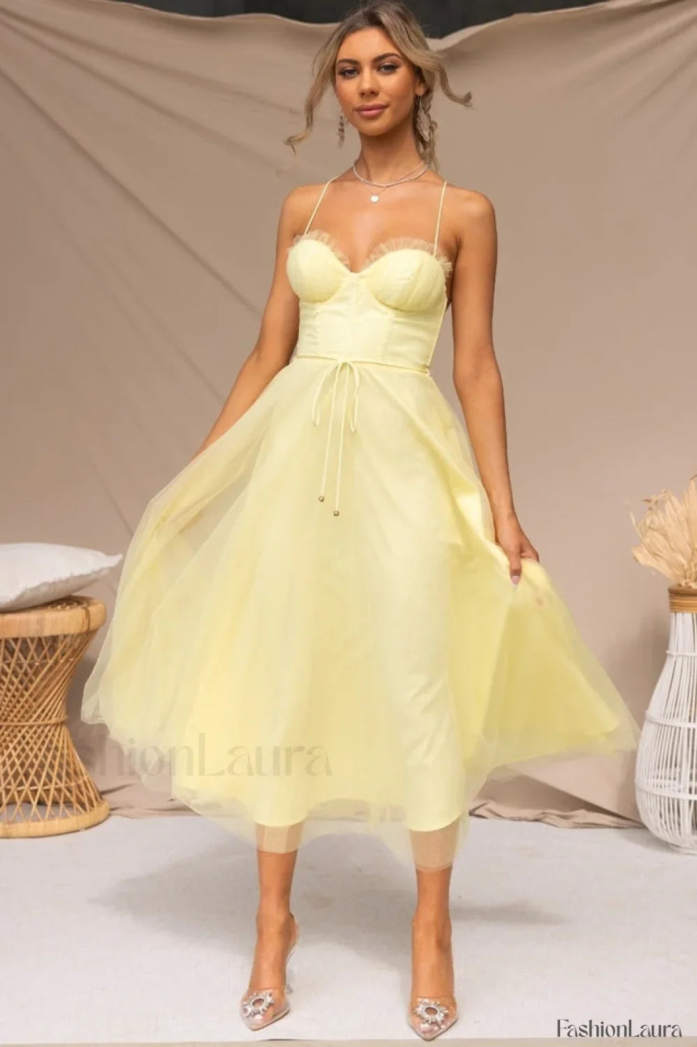 Cindy Tulle Stylish Midi Dress