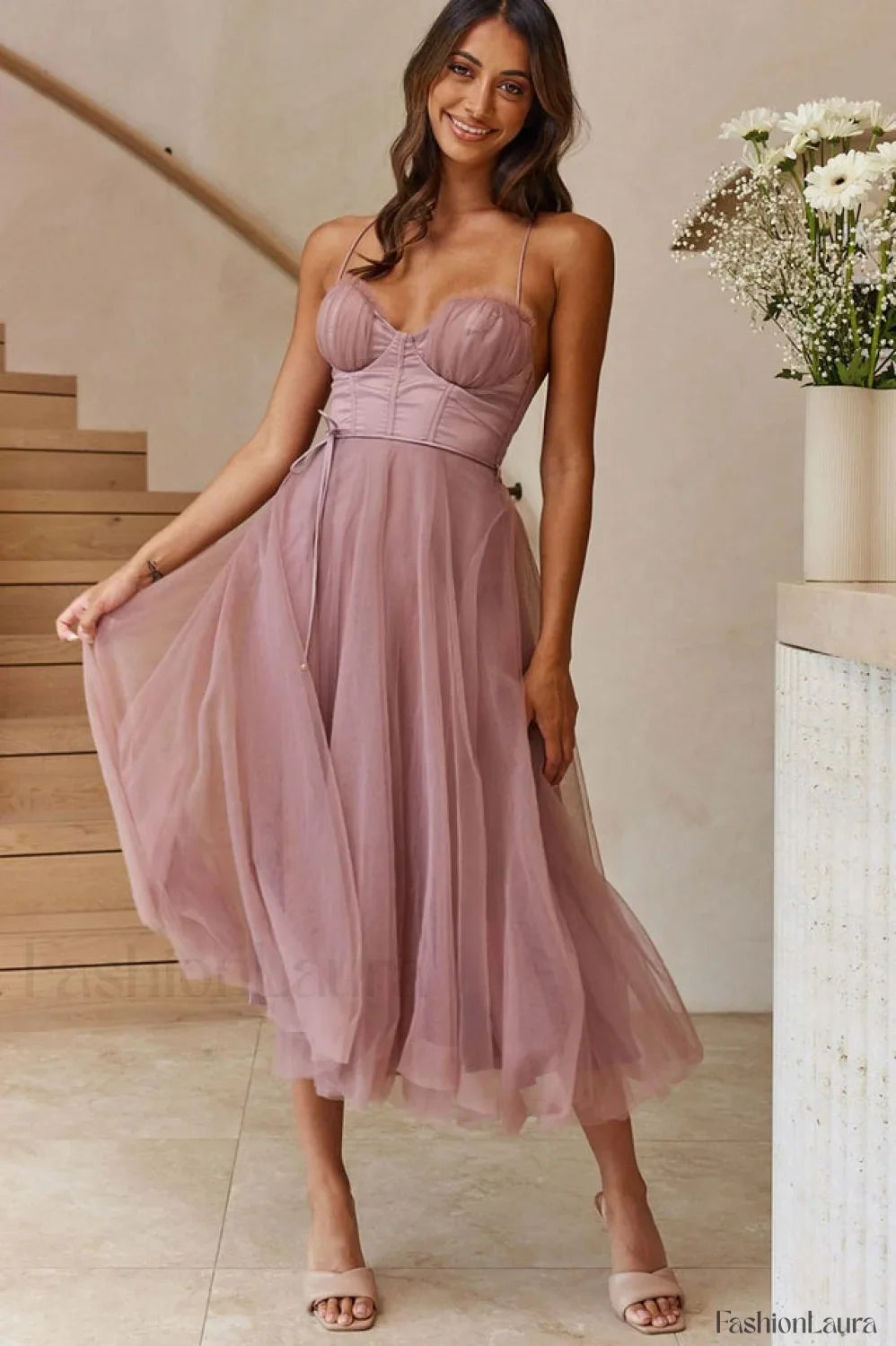Cindy Tulle Stylish Midi Dress