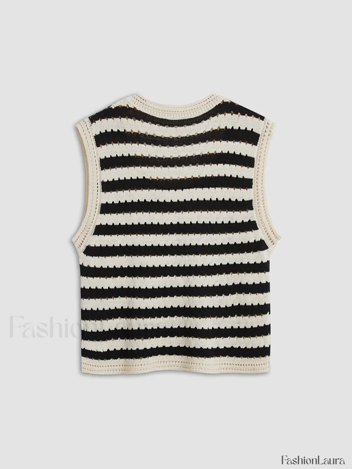 Classy Stripe Crochet Sweater Vest