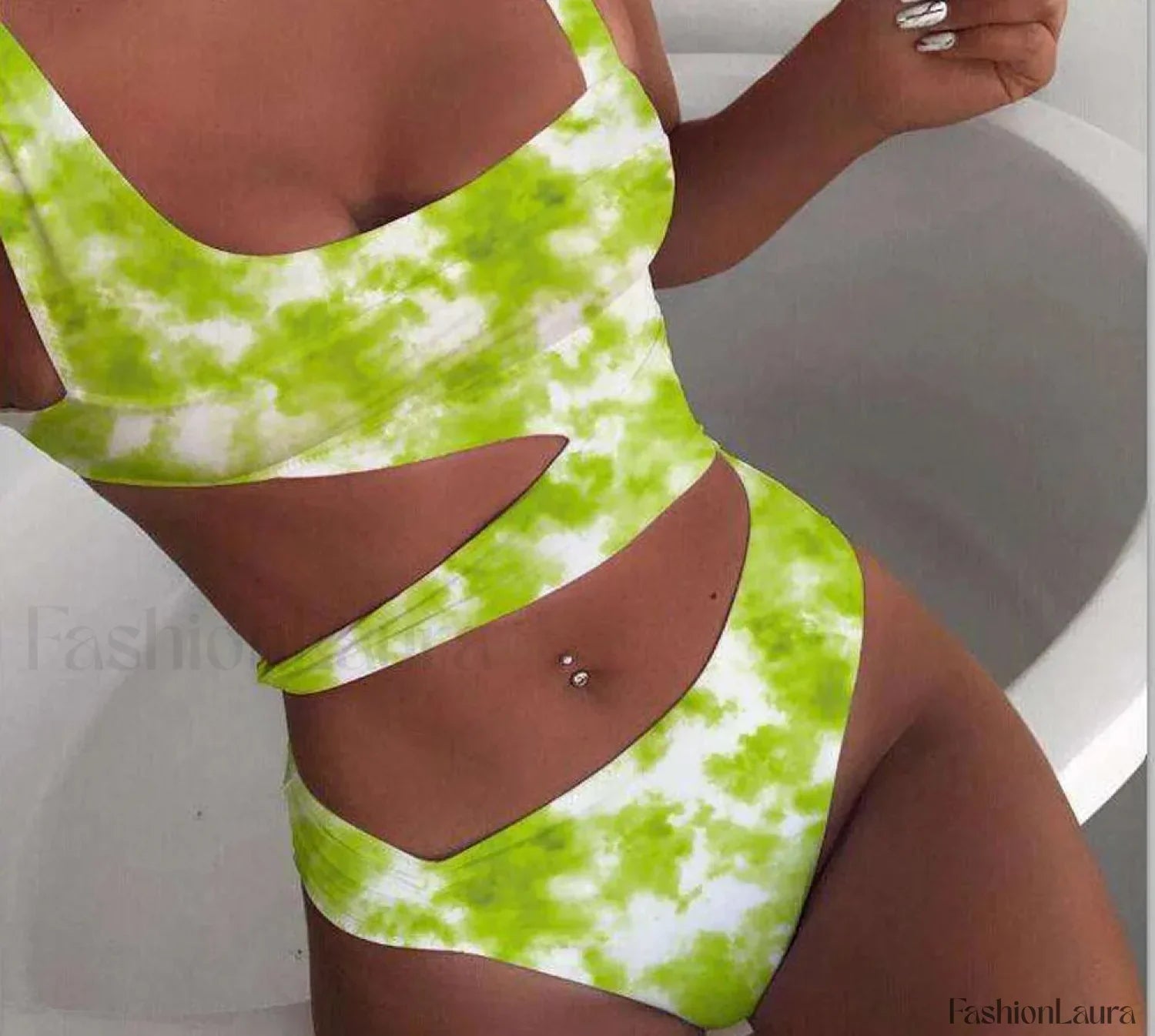 Cloud Print Bandage Push Up One Piece