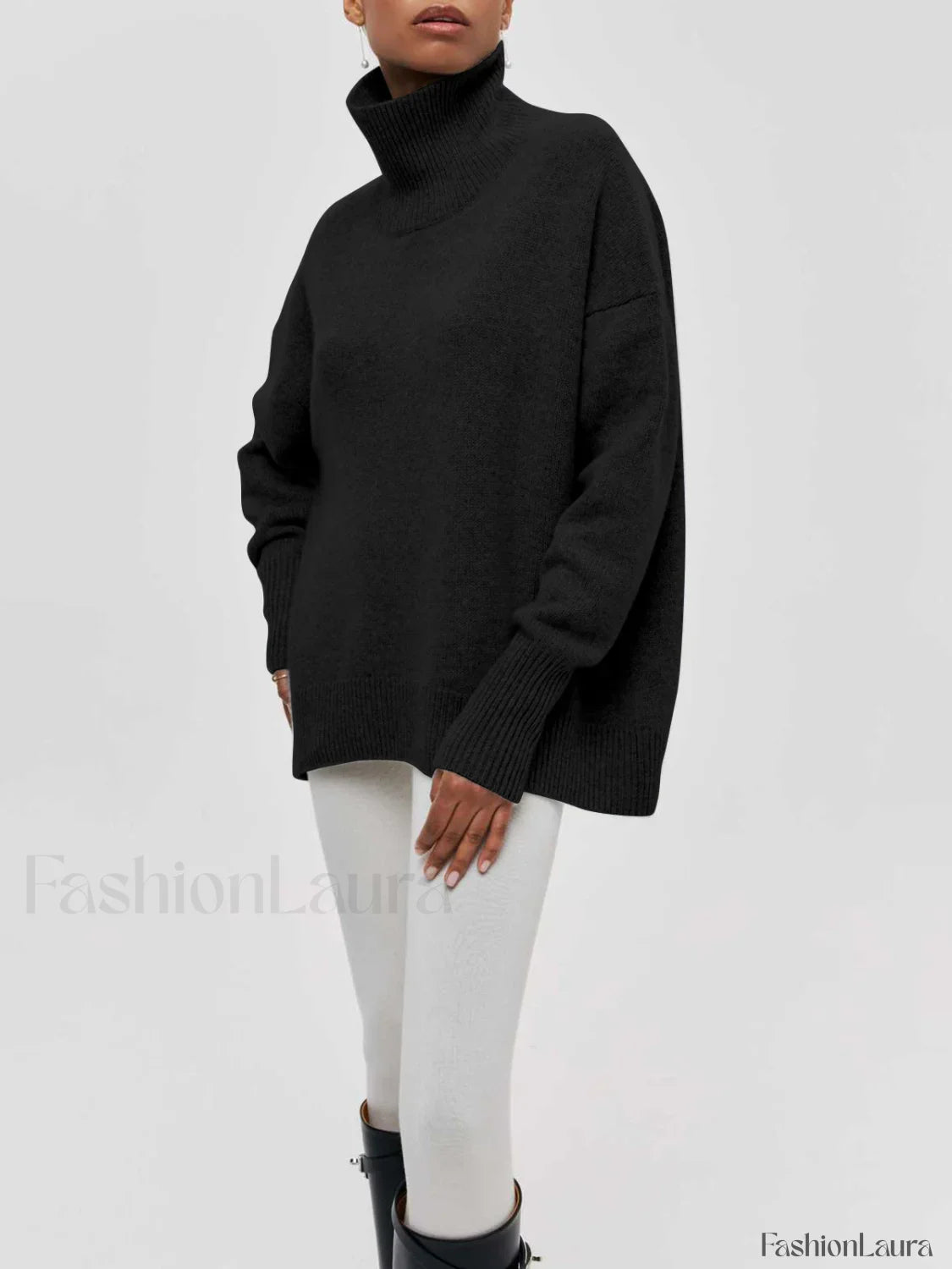 Cloudless Sky Graceful Turtleneck Oversized Sweater