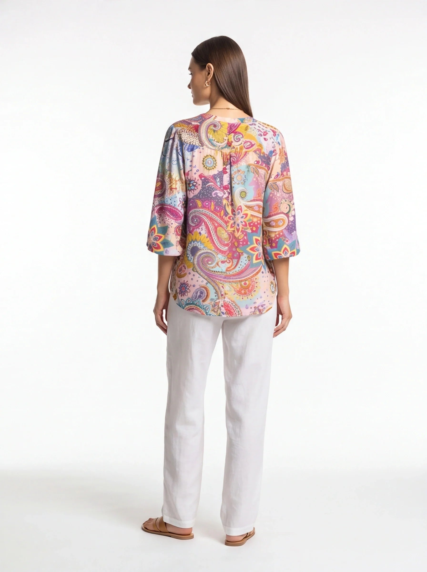 Floral Print Casual Blouse with Soft Fabric and Relaxed Fit