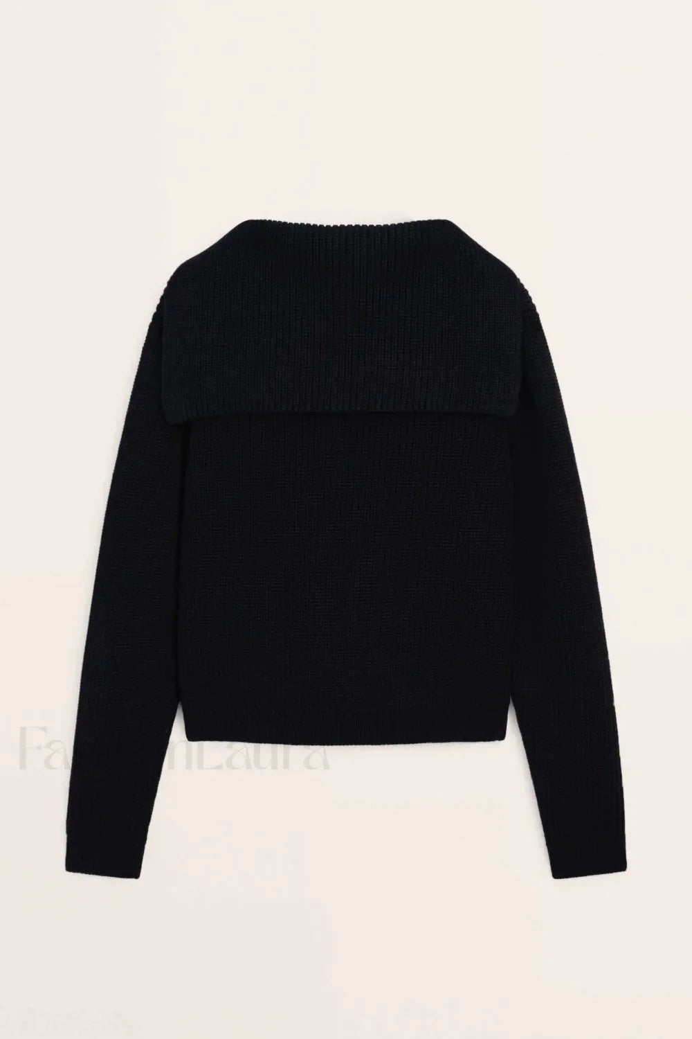 College Style Navy Collar Knit Cardigan