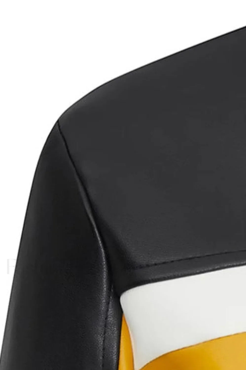 Colorblock PU Cropped Jacket