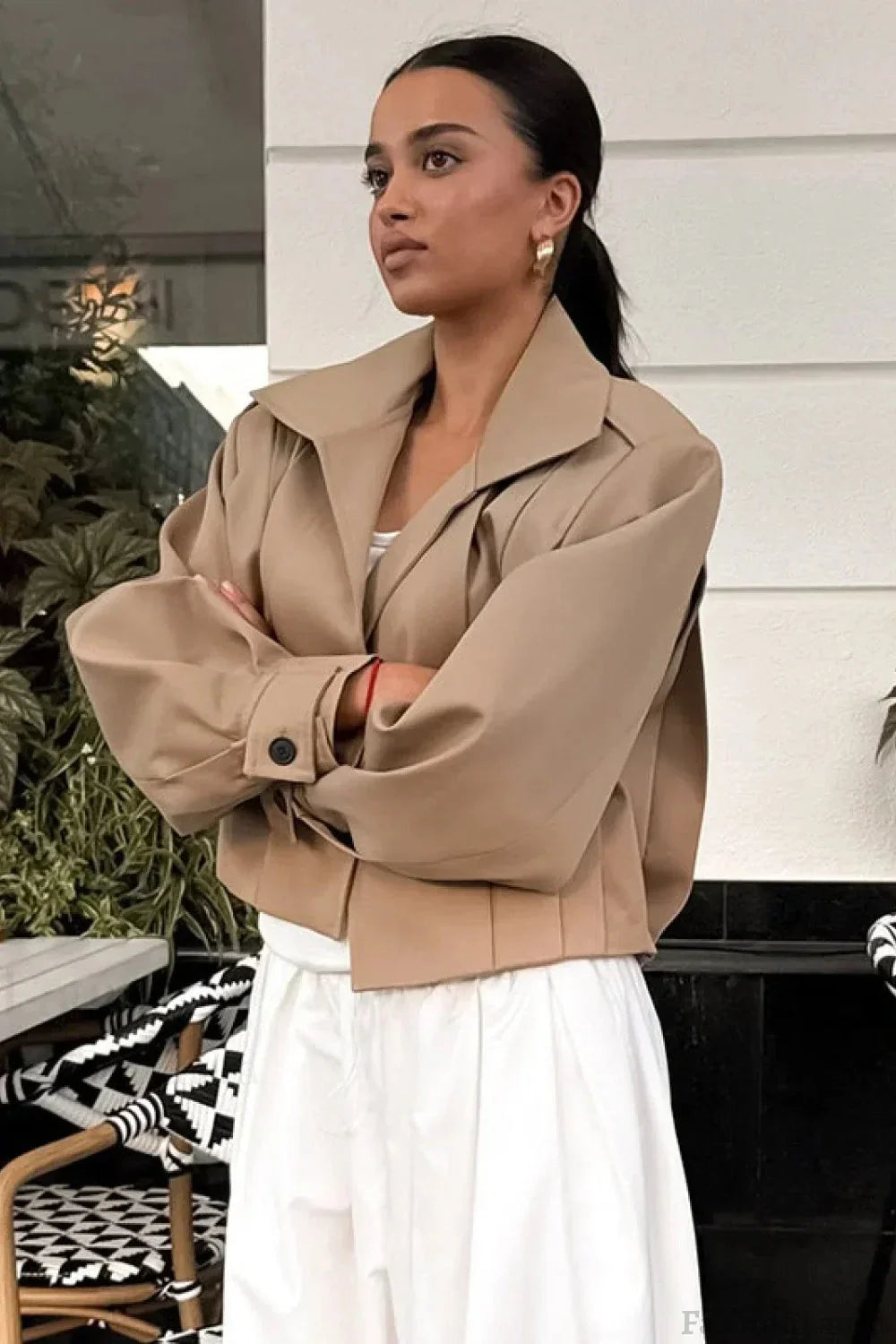 Comfort Fit Lapel Oversized Jacket
