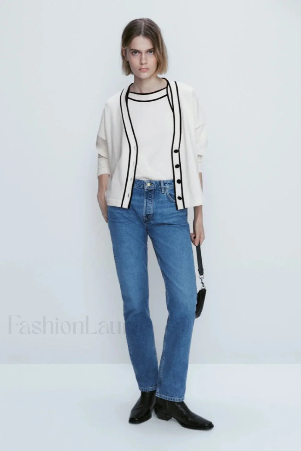 Contrast Knit College Cardigan