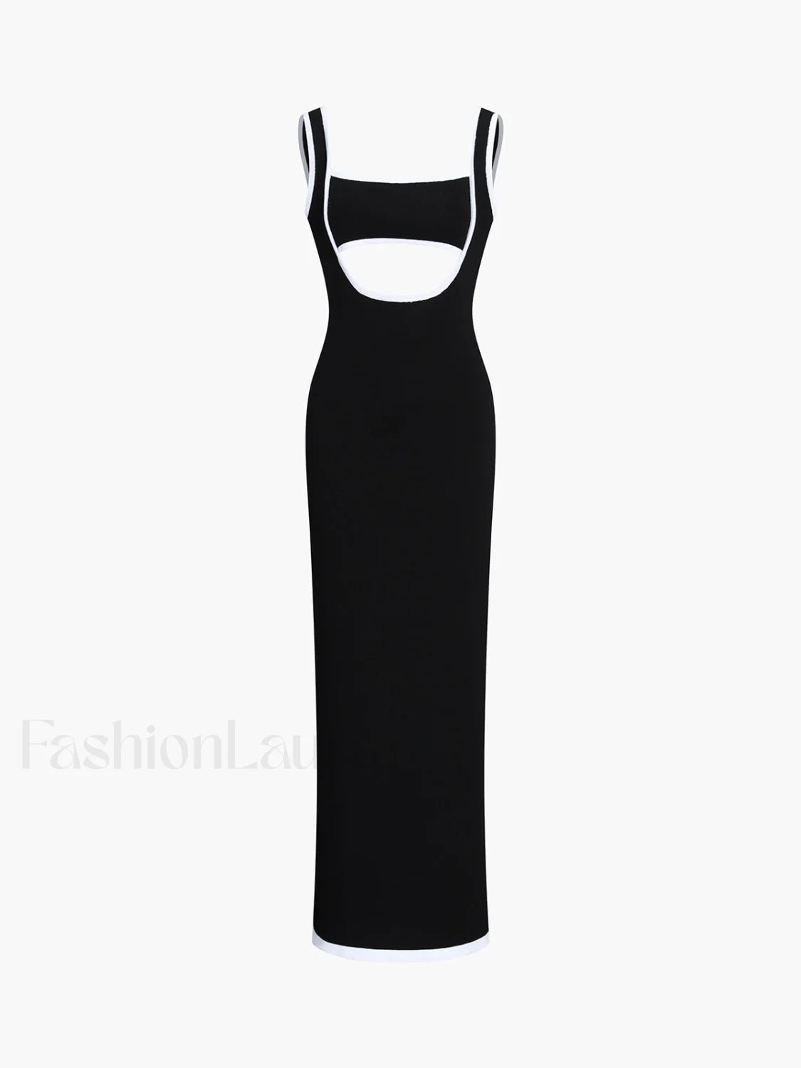 Contrast Trim Cutout Long Sweater Dress