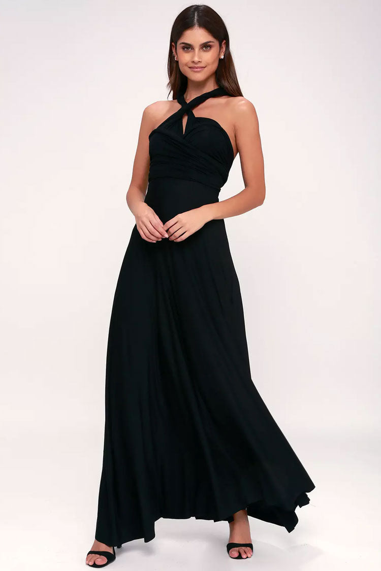Convertible Infinity Wrap A-Line Maxi Bridesmaid Dress