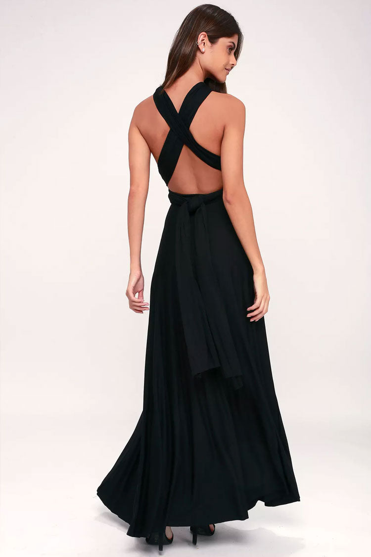 Convertible Infinity Wrap A-Line Maxi Bridesmaid Dress