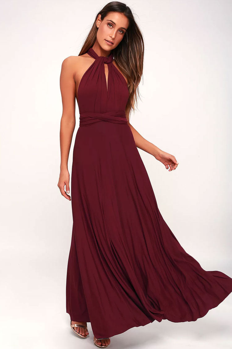 Convertible Infinity Wrap A-Line Maxi Bridesmaid Dress