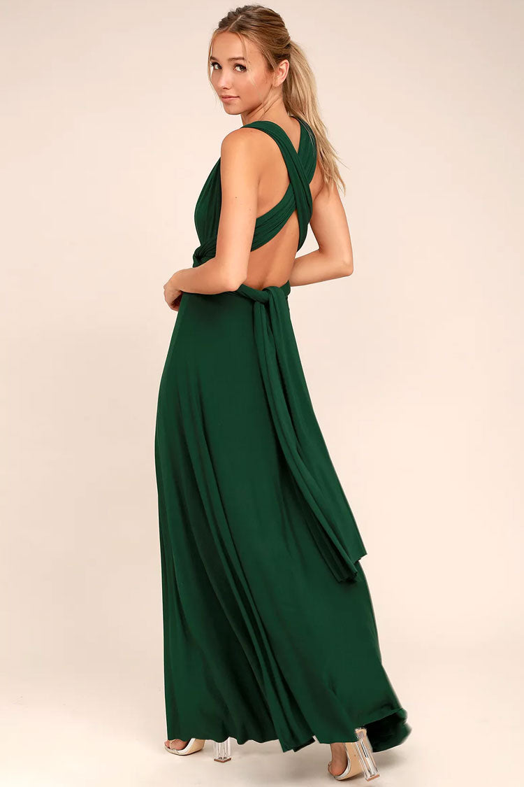 Convertible Infinity Wrap A-Line Maxi Bridesmaid Dress