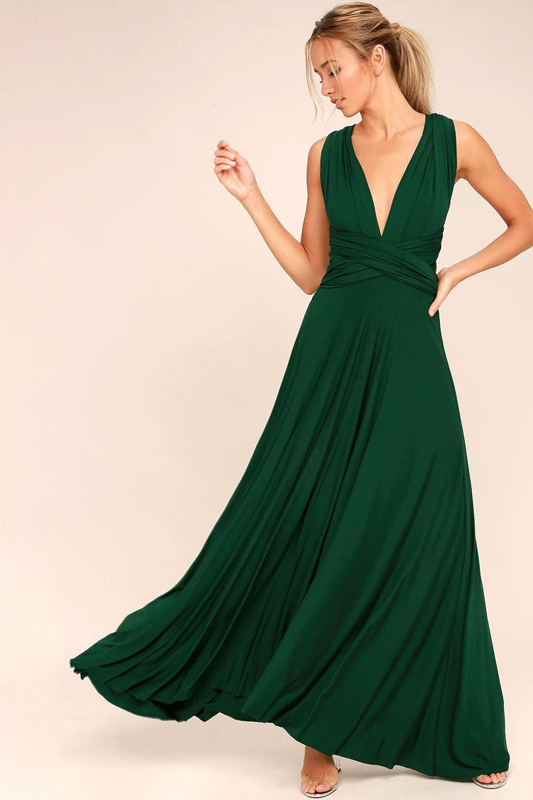 Convertible Infinity Wrap A-Line Maxi Bridesmaid Dress