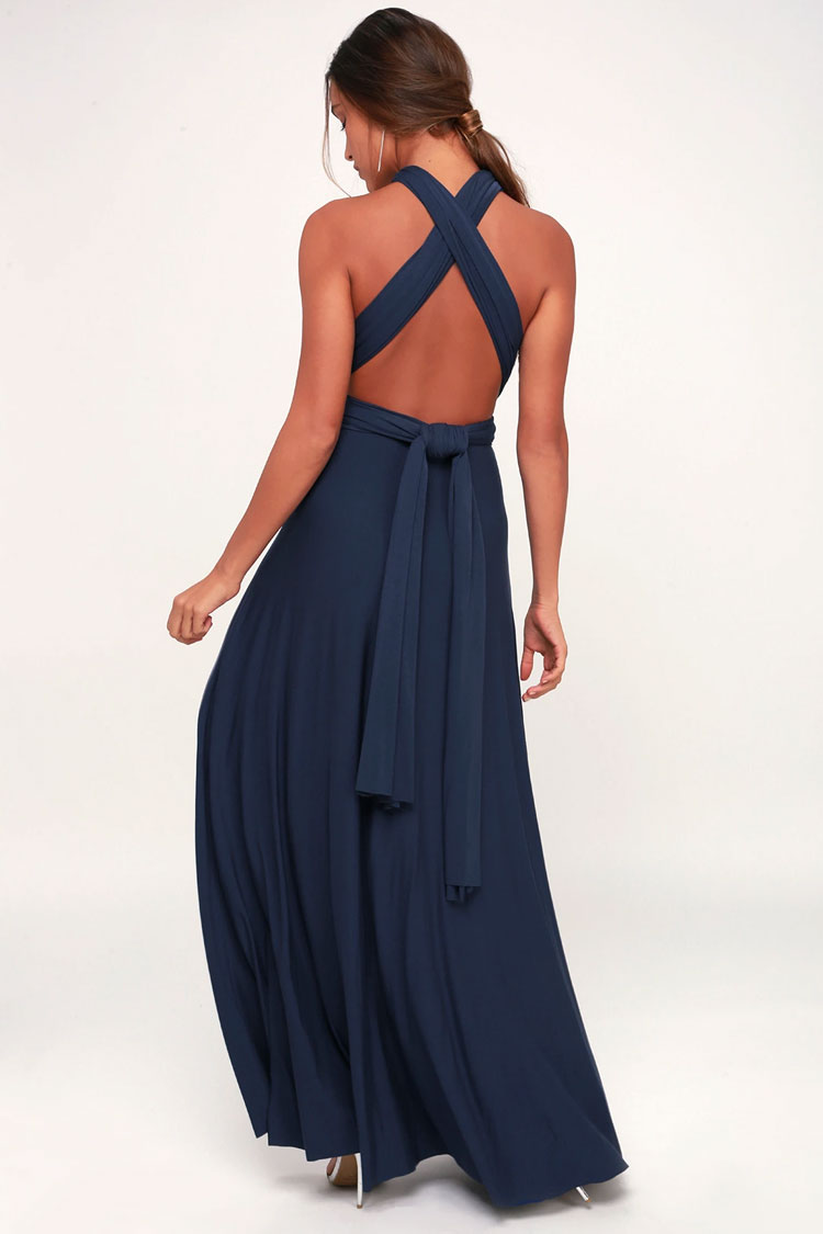 Convertible Infinity Wrap A-Line Maxi Bridesmaid Dress