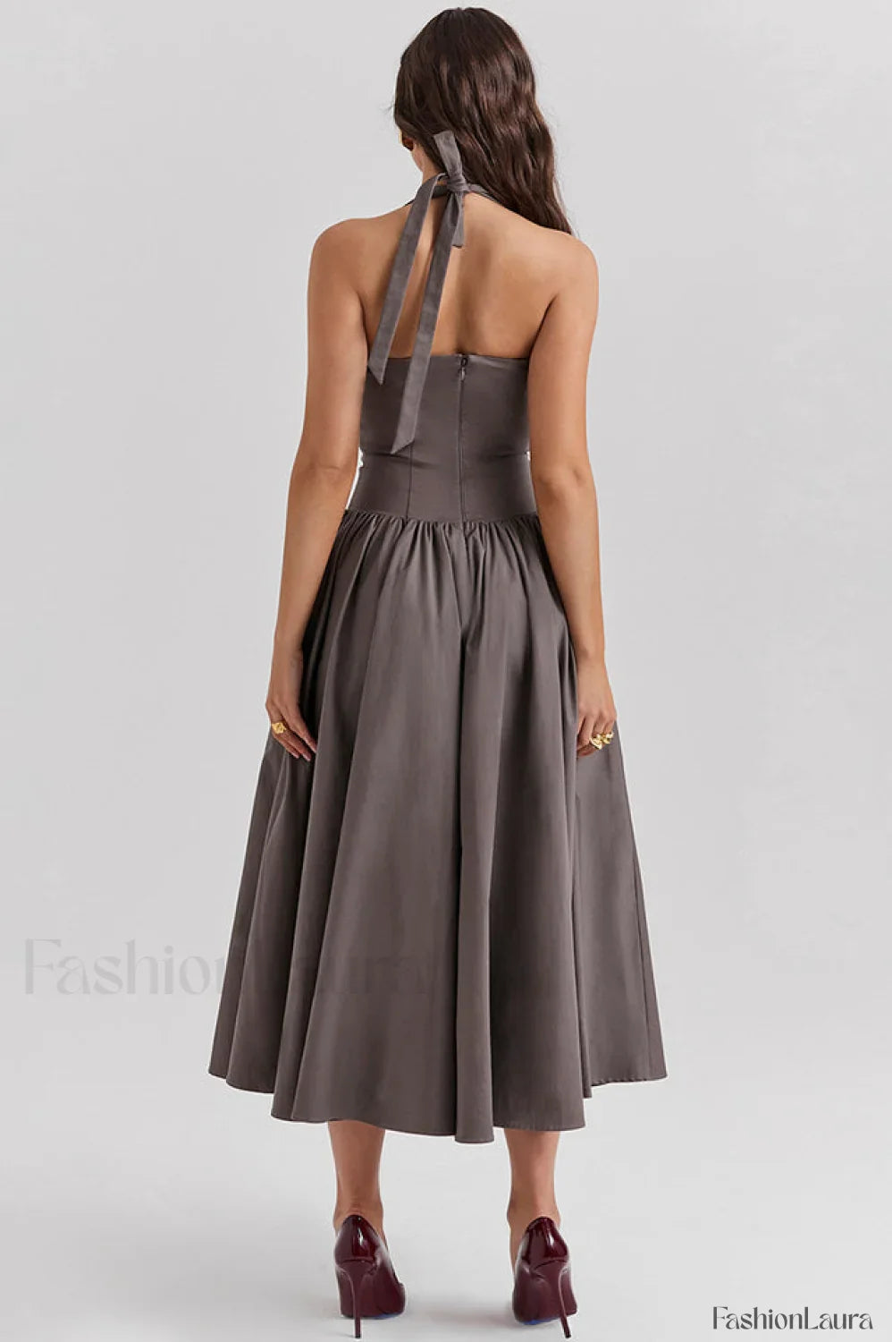 Coquette Scarlet Stylish Halter Midi Dress