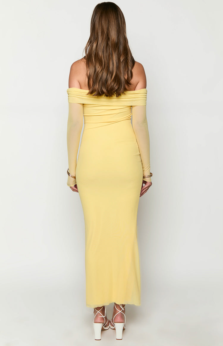 Mesh Fold Over Off Shoulder Long Sleeve Bodycon Maxi Dress 5