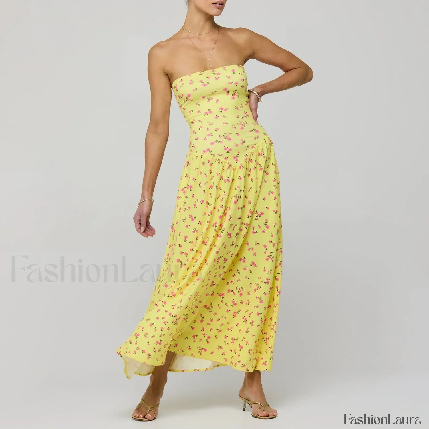 Corset Ruffle Midi Dress