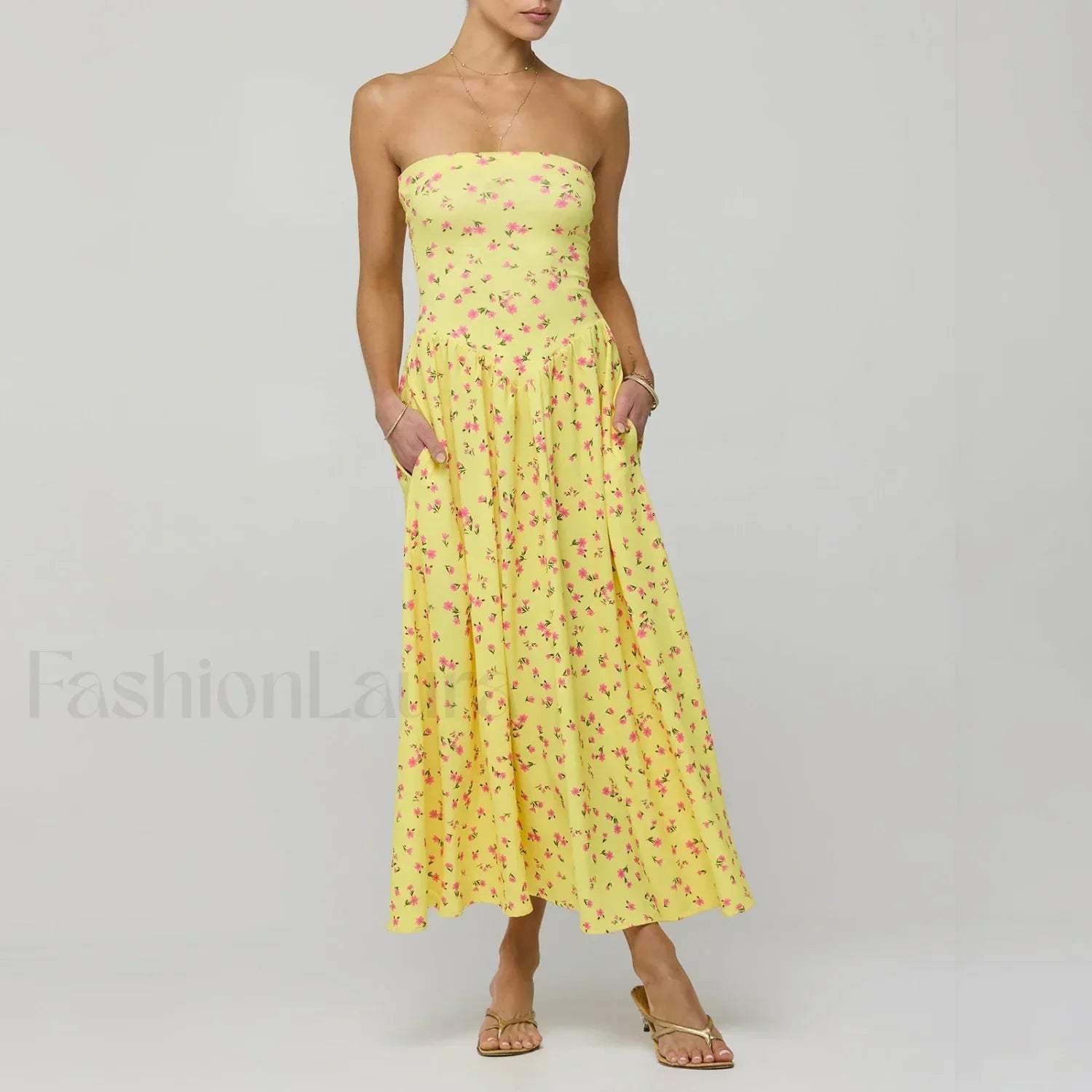 Corset Ruffle Midi Dress