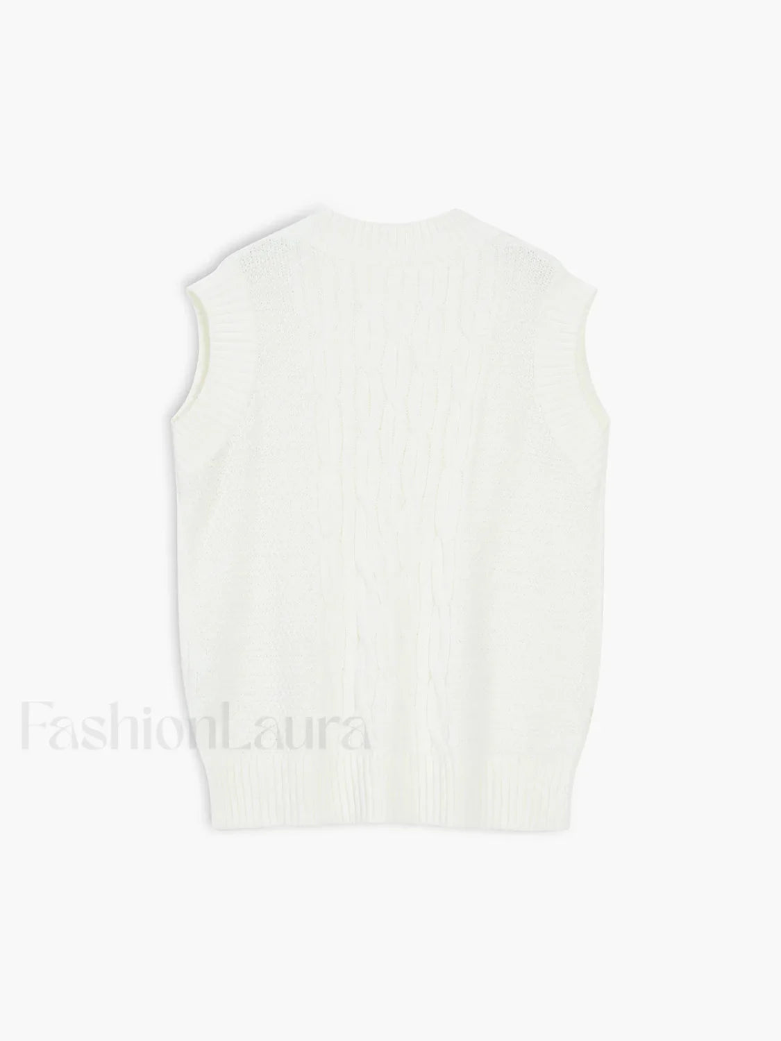 Cream Cable Graceful Knit Sweater Vest