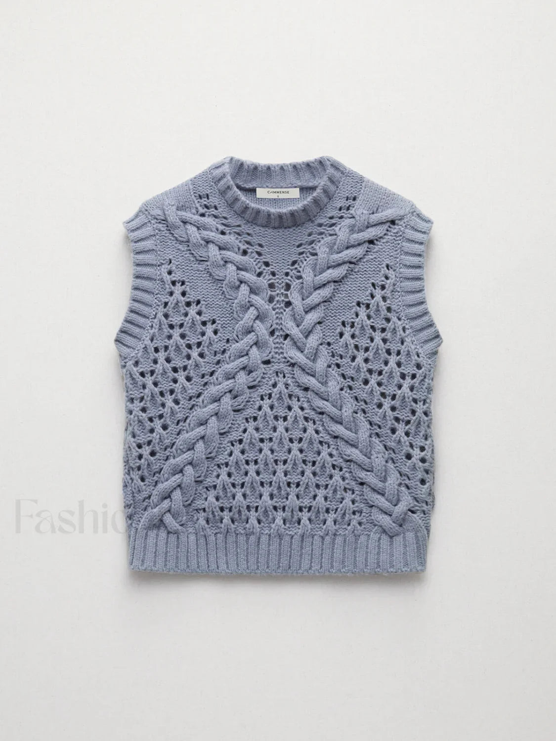 Crochet Cable Graceful Knit Sweater Vest Light Grey / XS Sweaters L