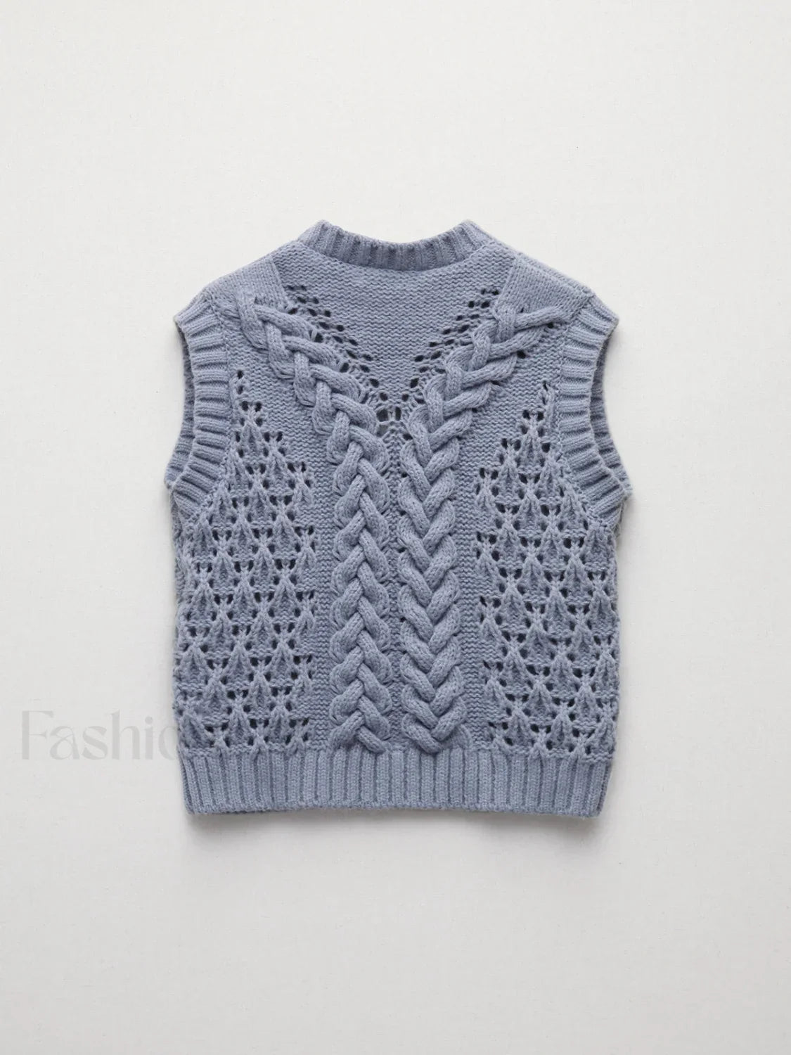 Crochet Cable Graceful Knit Sweater Vest