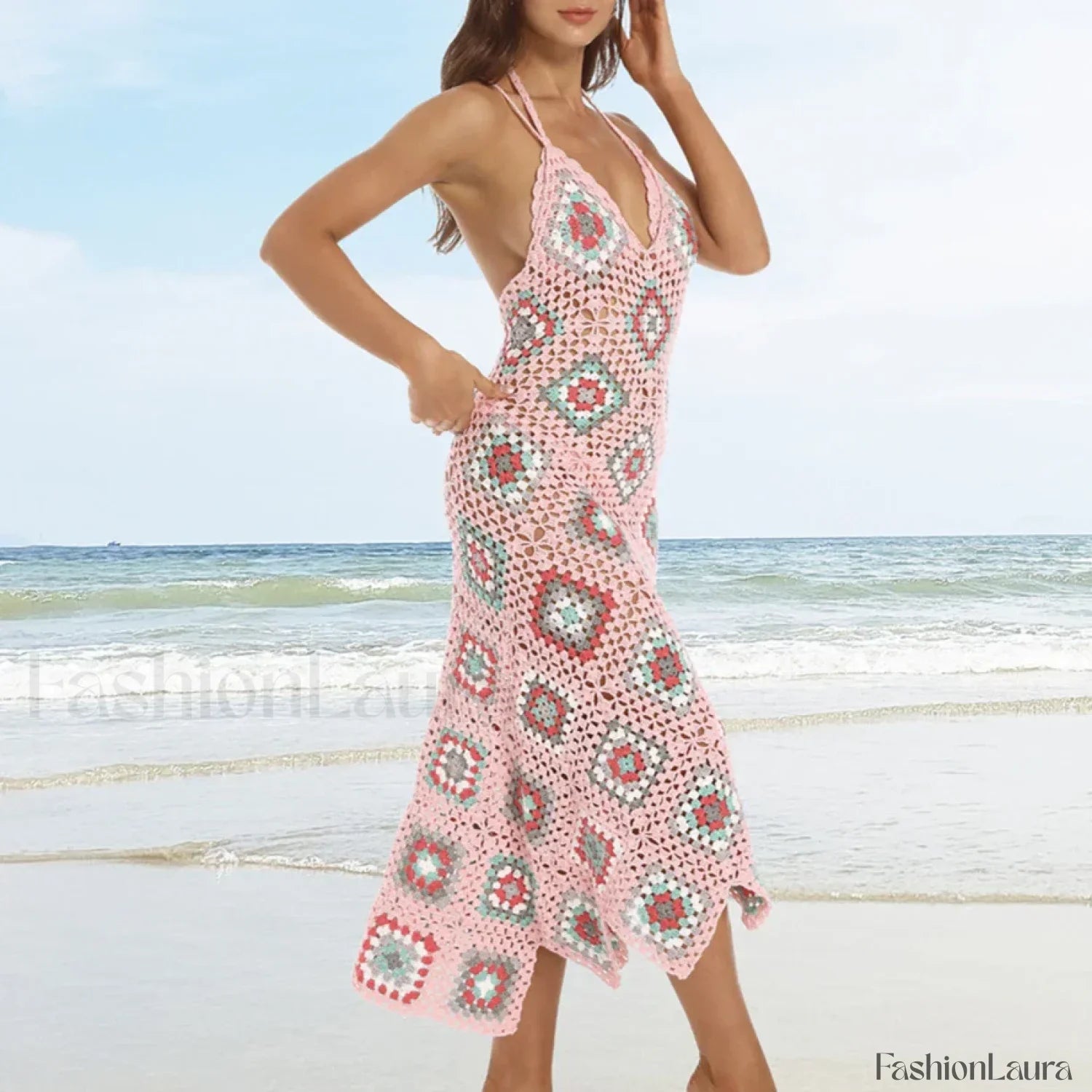 Crochet Ethnic Knit Boho Dress