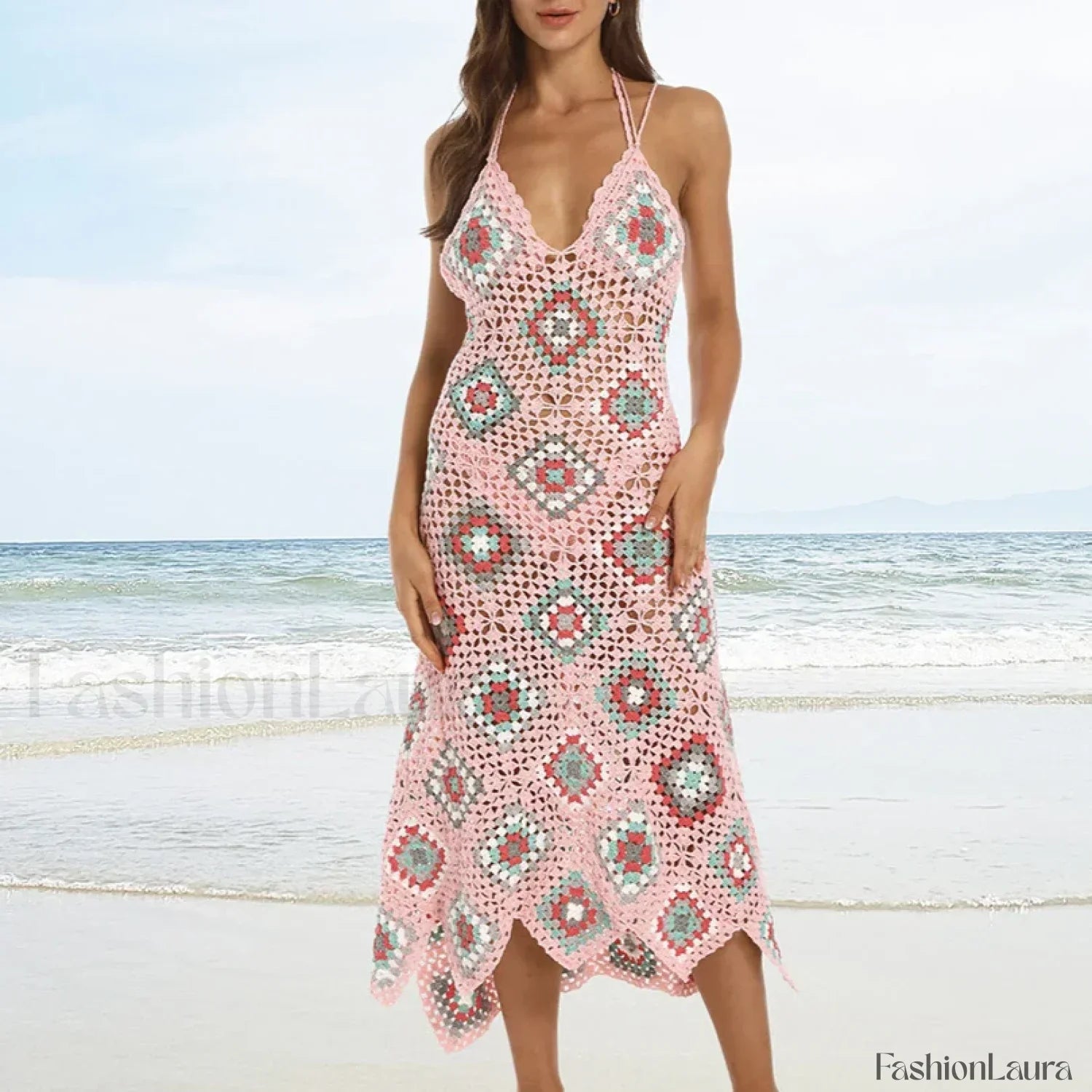 Crochet Ethnic Knit Boho Dress