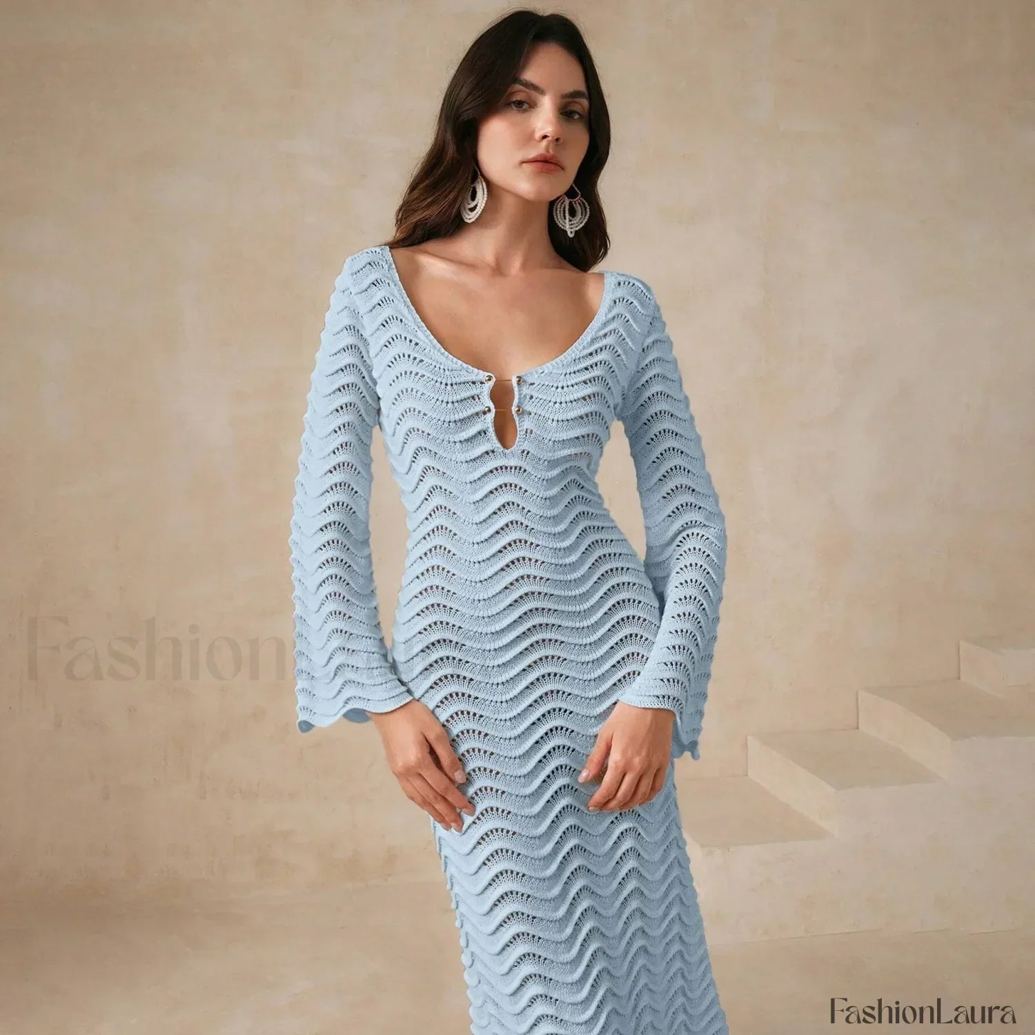 Crochet Net Maxi Dress Cover Up