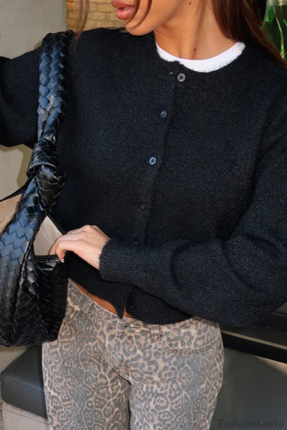 Cropped Long Sleeve Cardigan