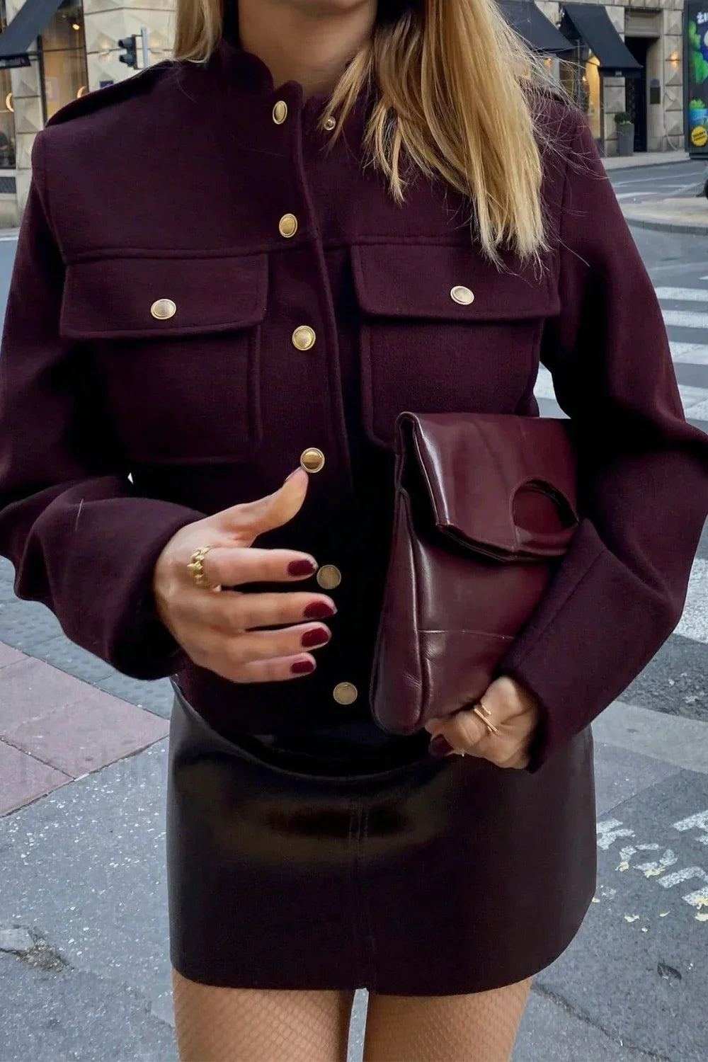 Cropped Retro Buttoned Jacket