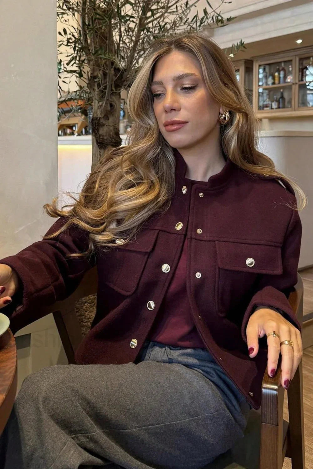 Cropped Retro Buttoned Jacket