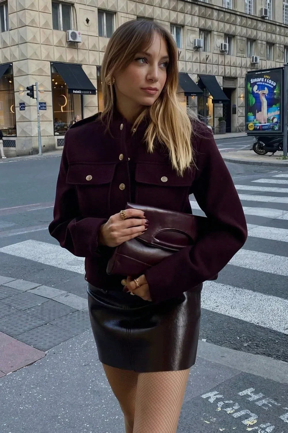 Cropped Retro Buttoned Jacket