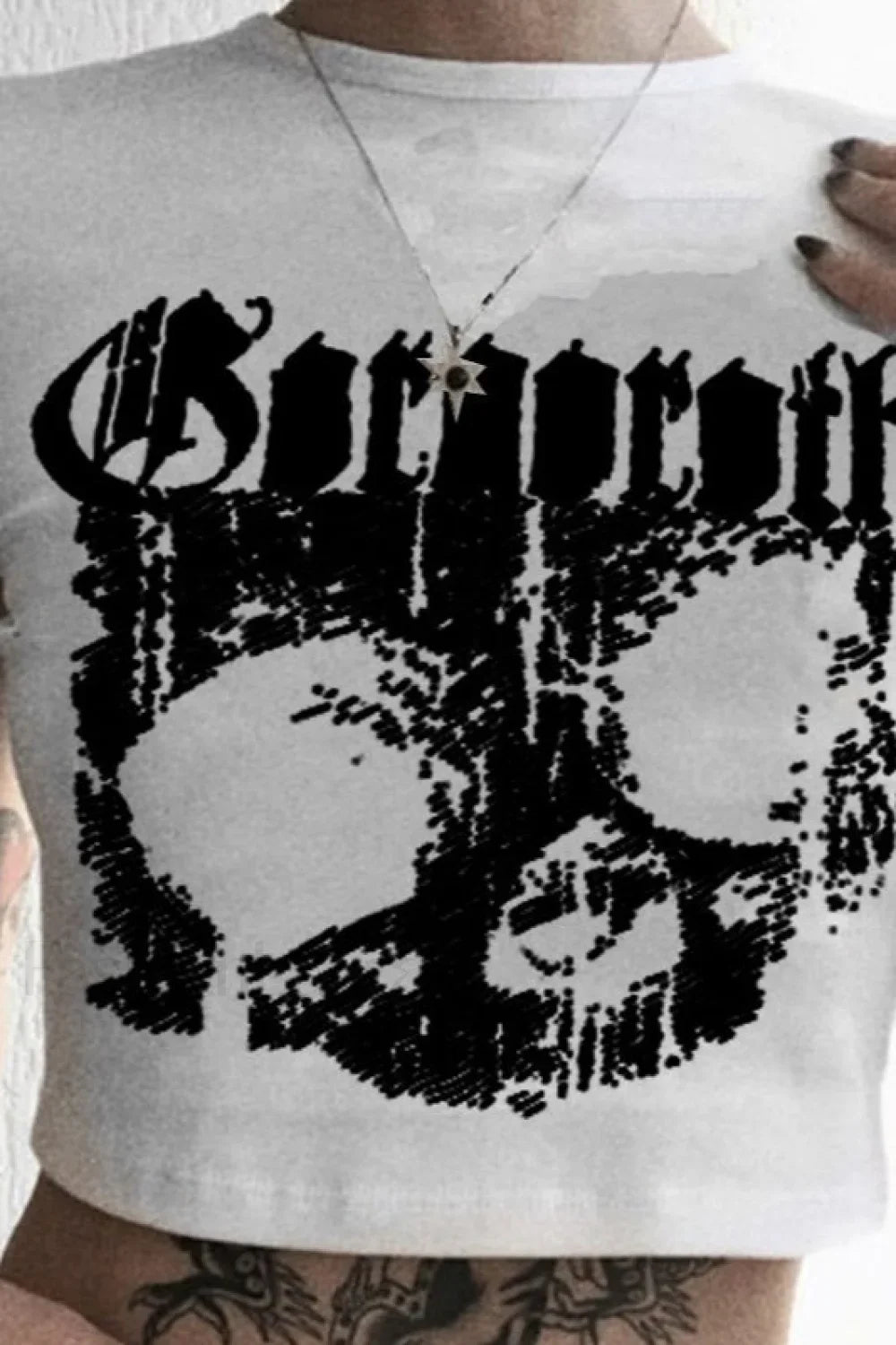 Cropped Slim Fit Short Sleeve T-Shirt White / S