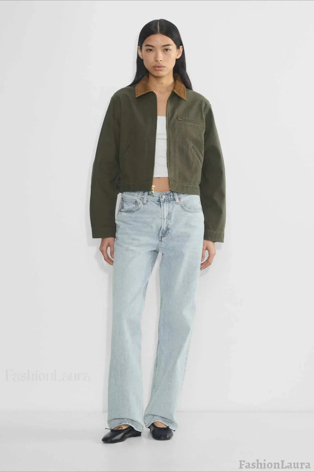 Cropped Utility Workwear Jacket