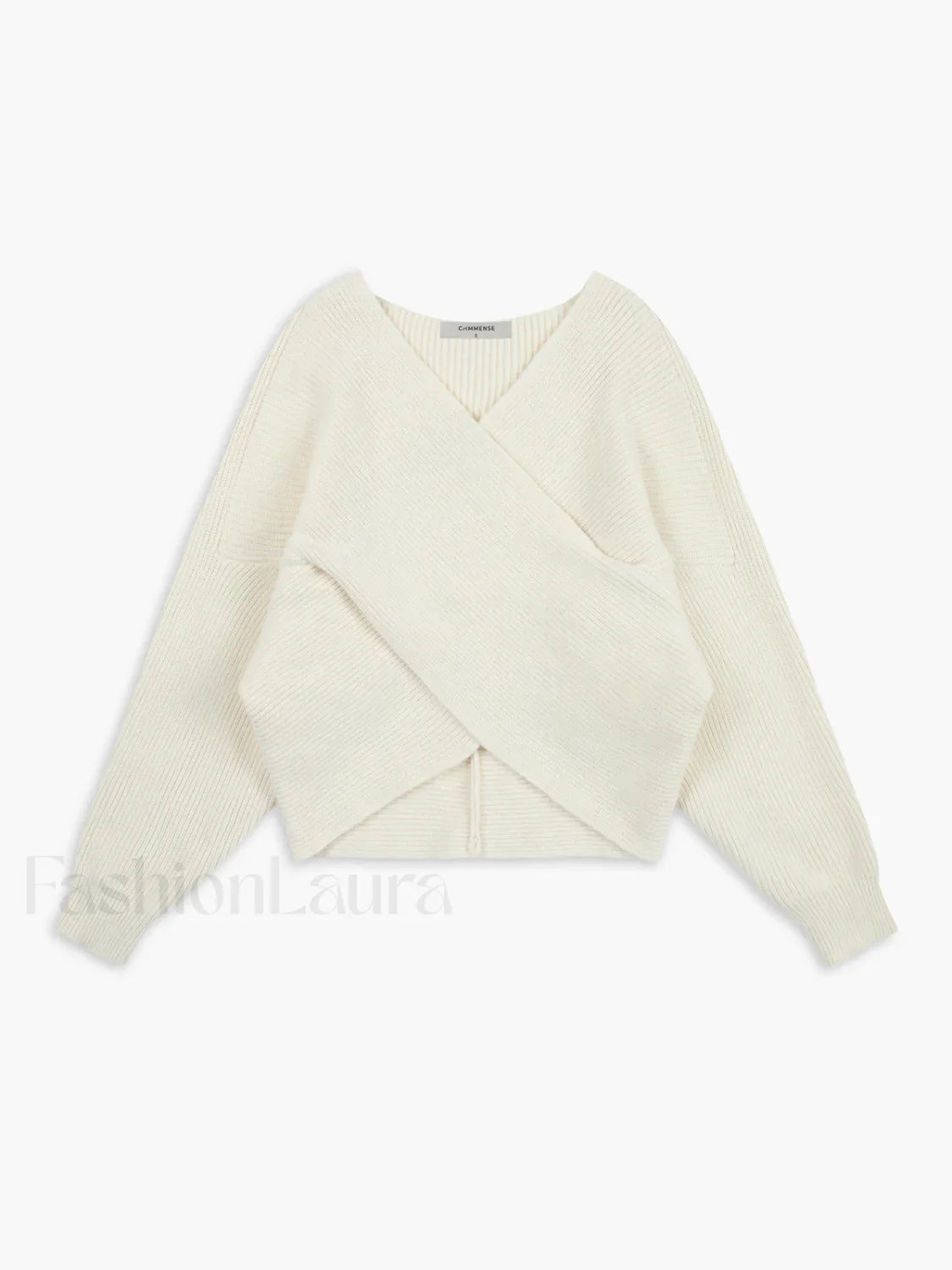Cross My Heart Trendy Oversized Crop Sweater Off White / XS Sweaters L