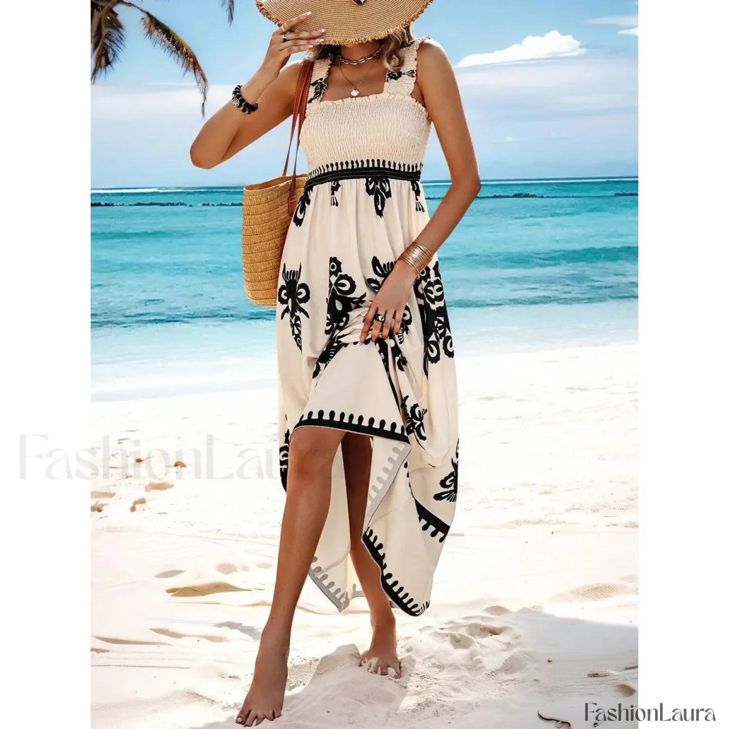 Cross-Strap Ankle Boho Dress