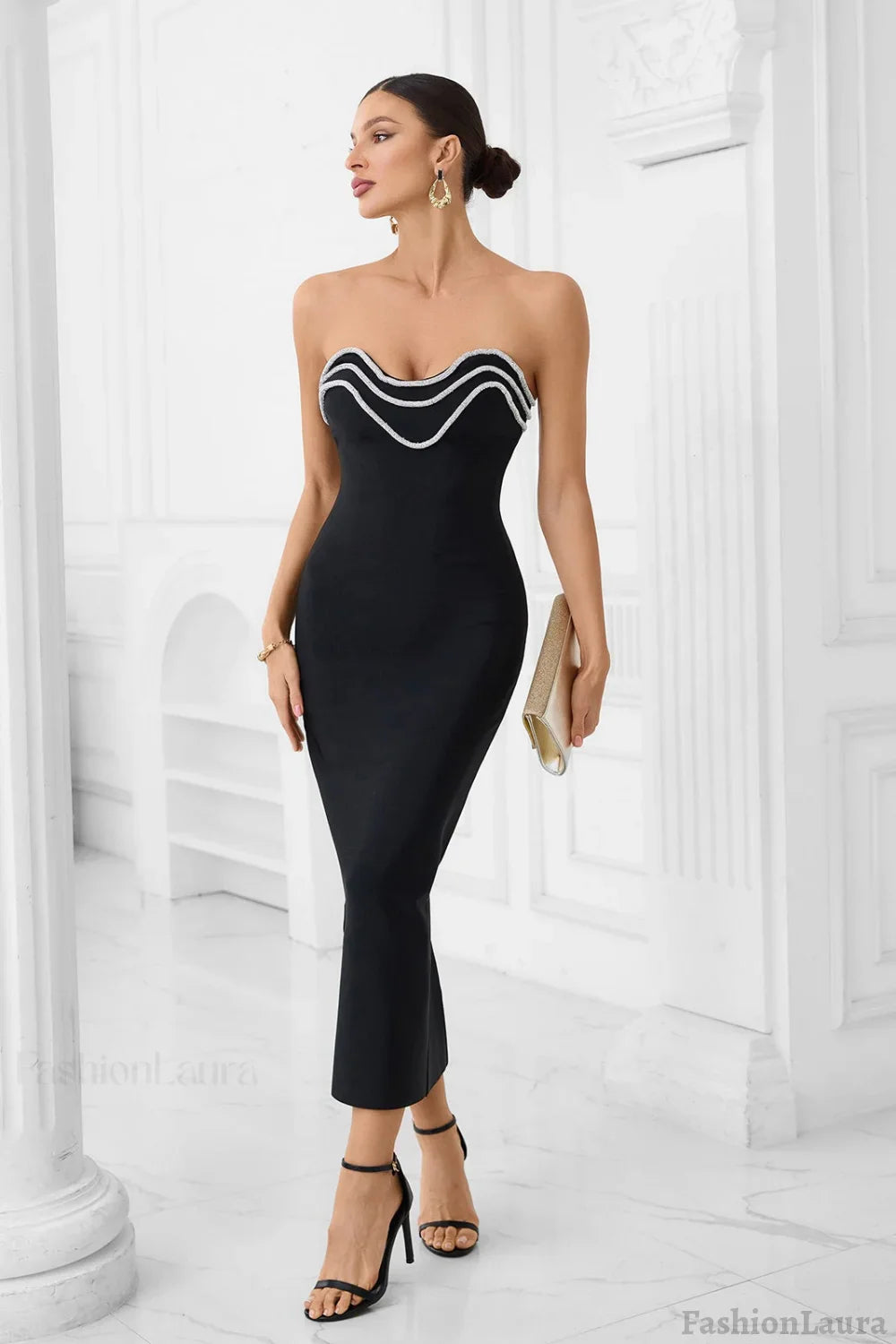 Crystal Trim Gown Formal Dress