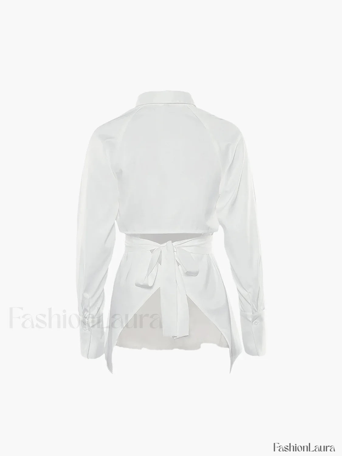 Cut Out Button Trendy Down Collar Shirt